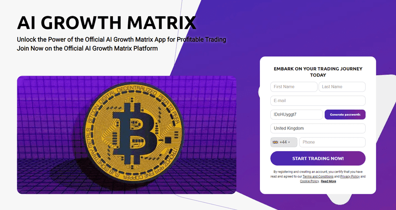 AI Growth Matrix Homepage Screenshot