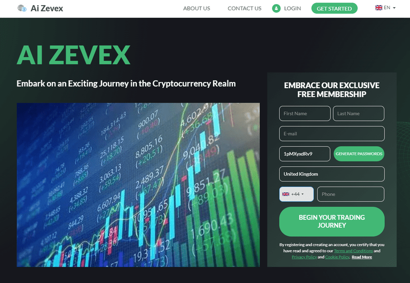 Ai Zevex Homepage Screenshot