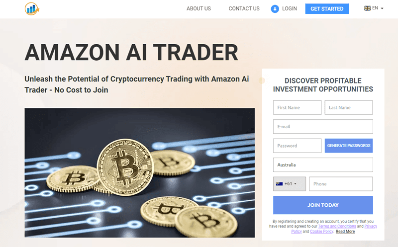 Amazon AI Trader Homepage Screenshot