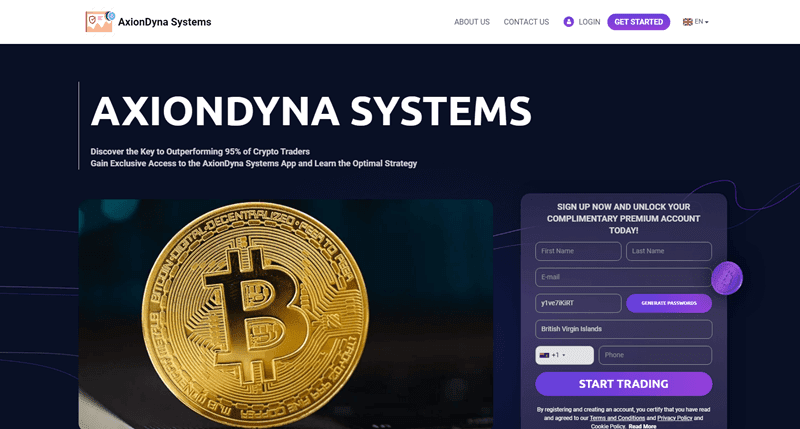 AxionDyna Systems Homepage Screenshot