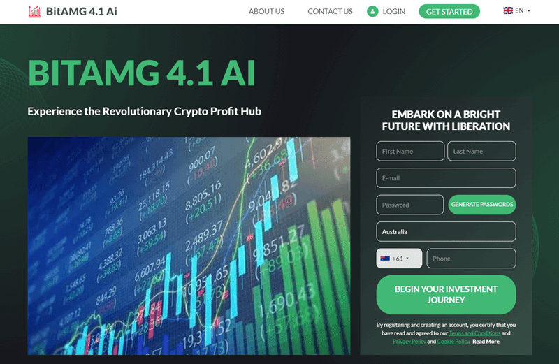 BitAMG AI Homepage Screenshot