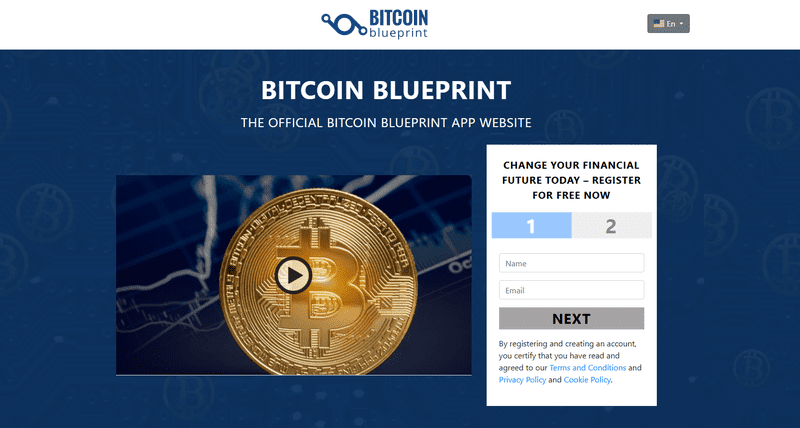 Bitcoin Blueprint Homepage Screenshot