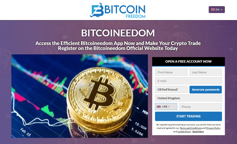 Bitcoineedom Homepage Screenshot