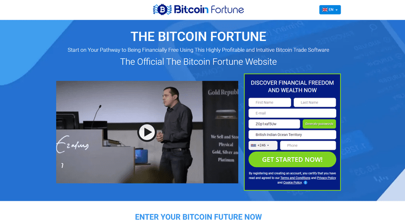 Bitcoin Fortune Homepage Screenshot