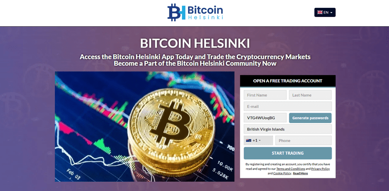 Bitcoin Helsinki Homepage Screenshot