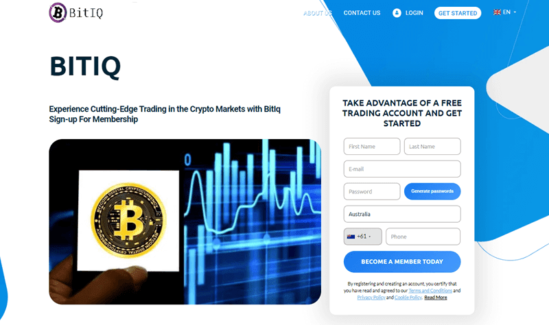 BitIQ Homepage Screenshot