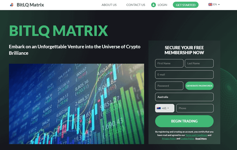 BitLQ Matrix Homepage Screenshot