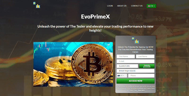 EvoPrimeX Homepage Screenshot