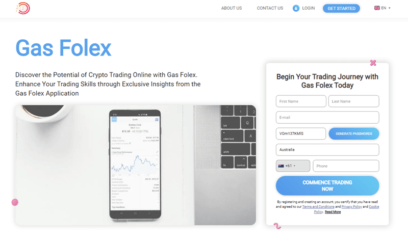 Gas Folex Homepage Screenshot