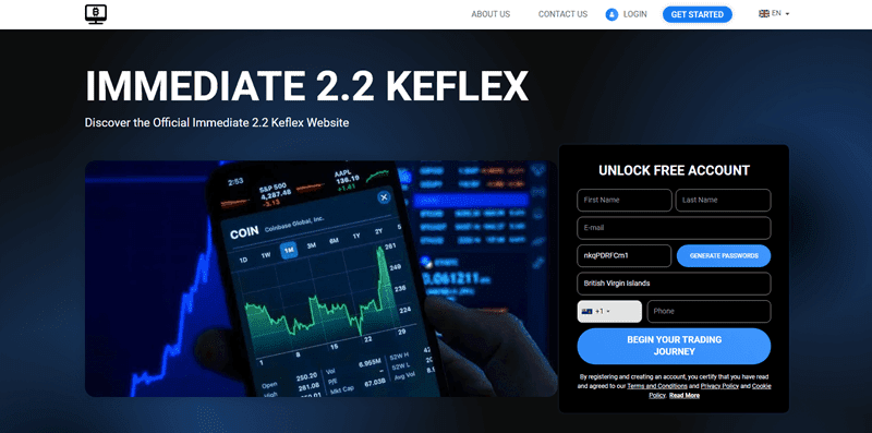 Immediate 2.2 Keflex Homepage Screenshot