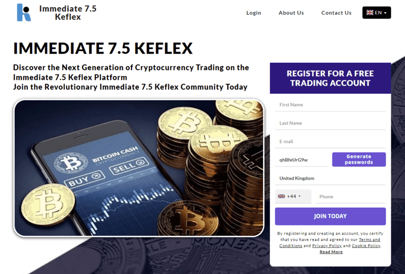 Immediate 7.5 Keflex Homepage Screenshot