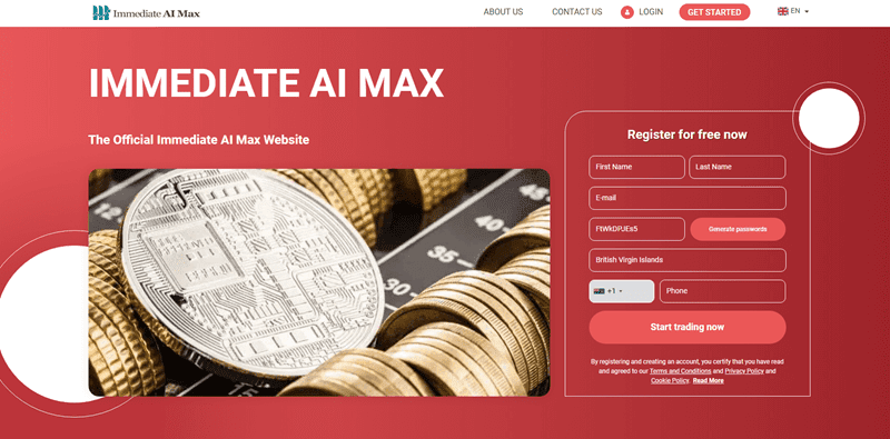 Immediate AI Max Homepage Screenshot