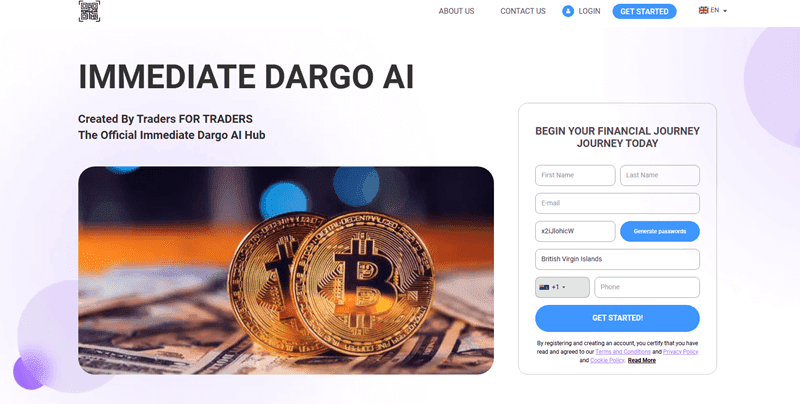 Immediate Dargo AI Homepage Screenshot