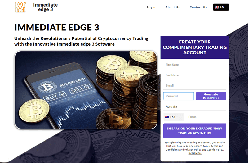 Immediate Edge Homepage Screenshot