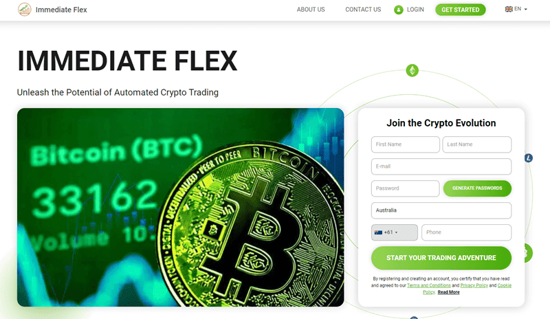 Immediate Flex Homepage Screenshot