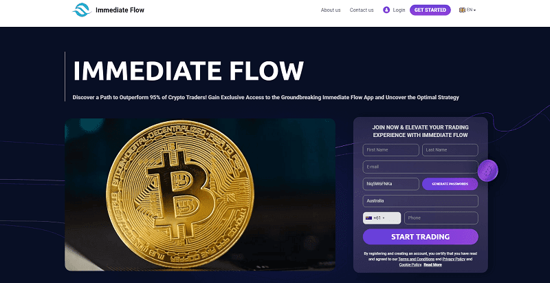 Immediate Flow Homepage Screenshot