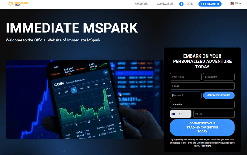 Immediate MSpark Homepage Screenshot