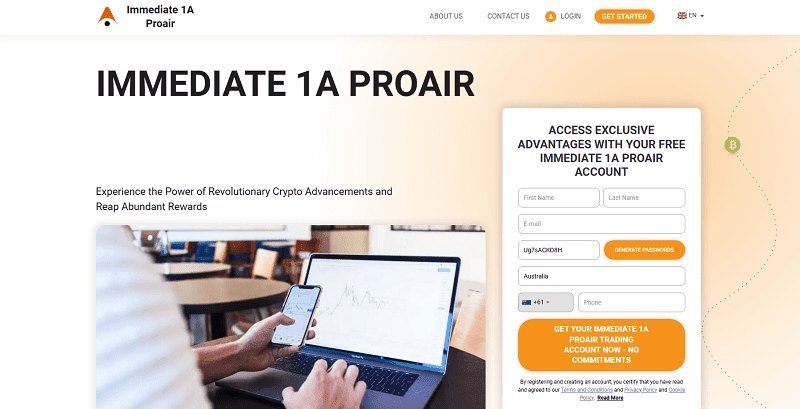 Immediate ProAir Homepage Screenshot