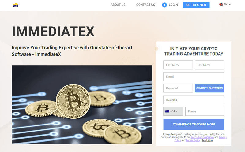 ImmediateX Homepage Screenshot