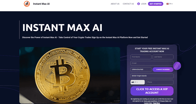 Instant Max AI Homepage Screenshot