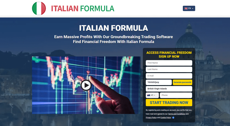 Italian Formula Homepage Screenshot