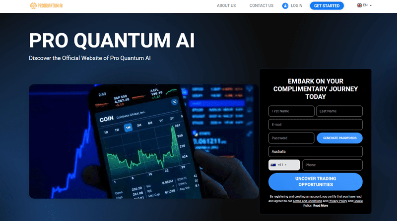 Pro Quantum AI Homepage Screenshot