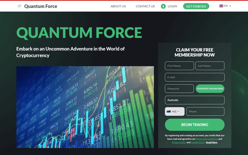 Quantum Force Homepage Screenshot