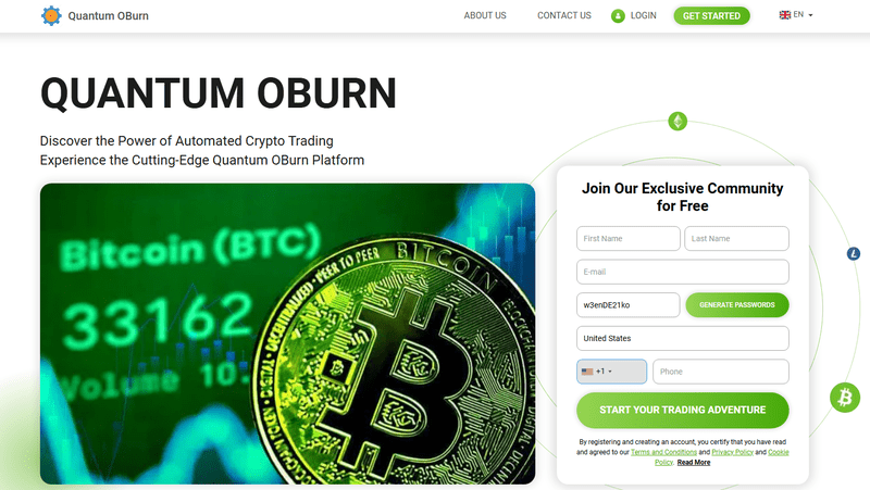 Quantum OBurn Homepage Screenshot