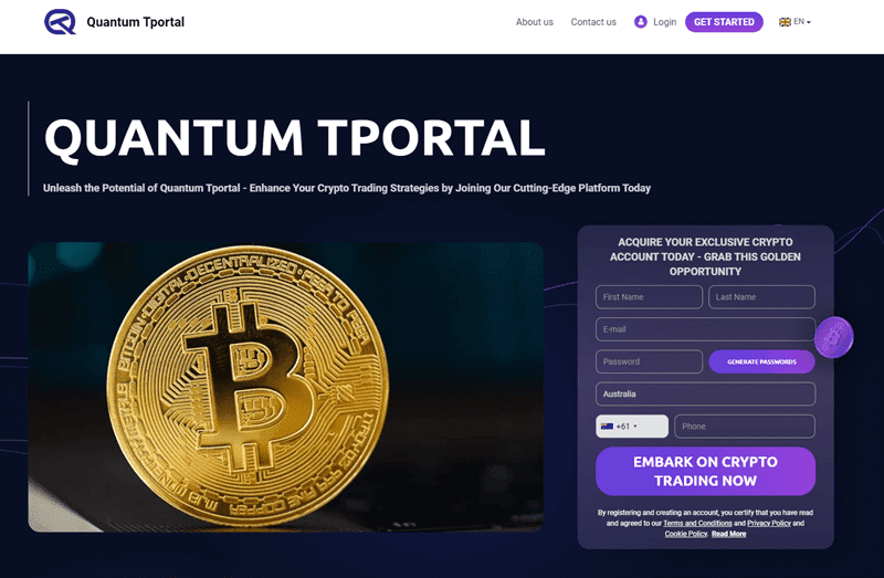 Quantum Tportal Homepage Screenshot