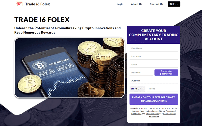 Trade Folex Homepage Screenshot