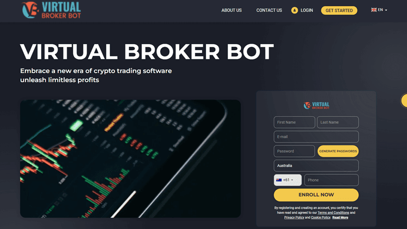 Virtual Broker Bot Homepage Screenshot