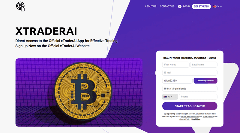 xTraderAI Homepage Screenshot