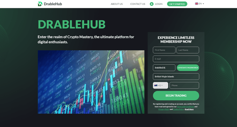 DrableHub Homepage Screenshot