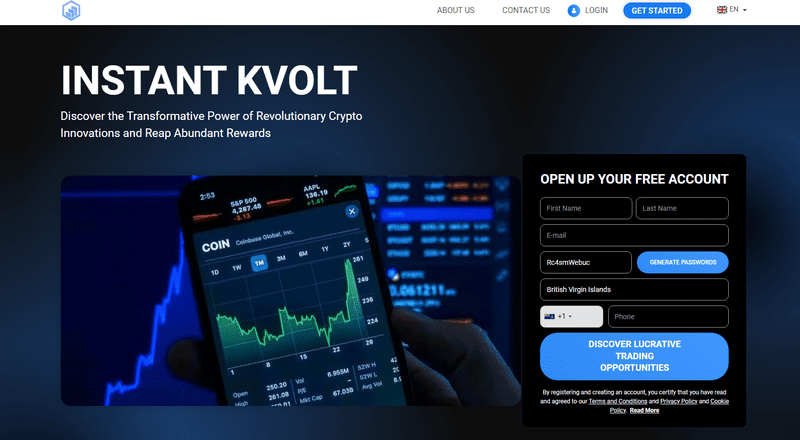 Instant Kvolt Homepage Screenshot